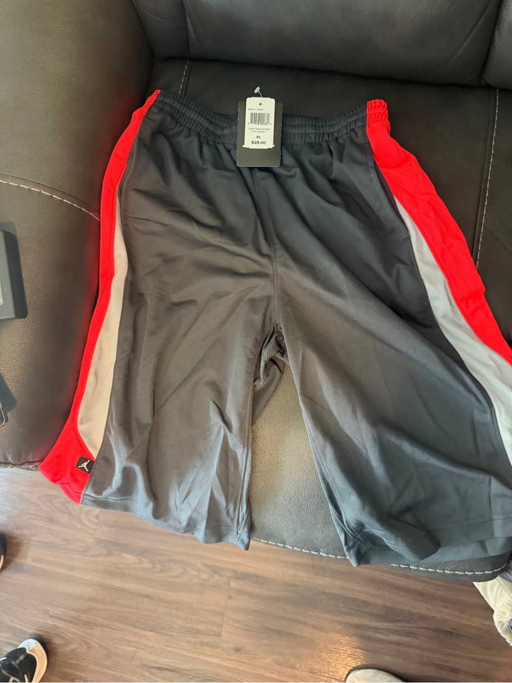 Jordan Black and Red Boys Athletic Shorts